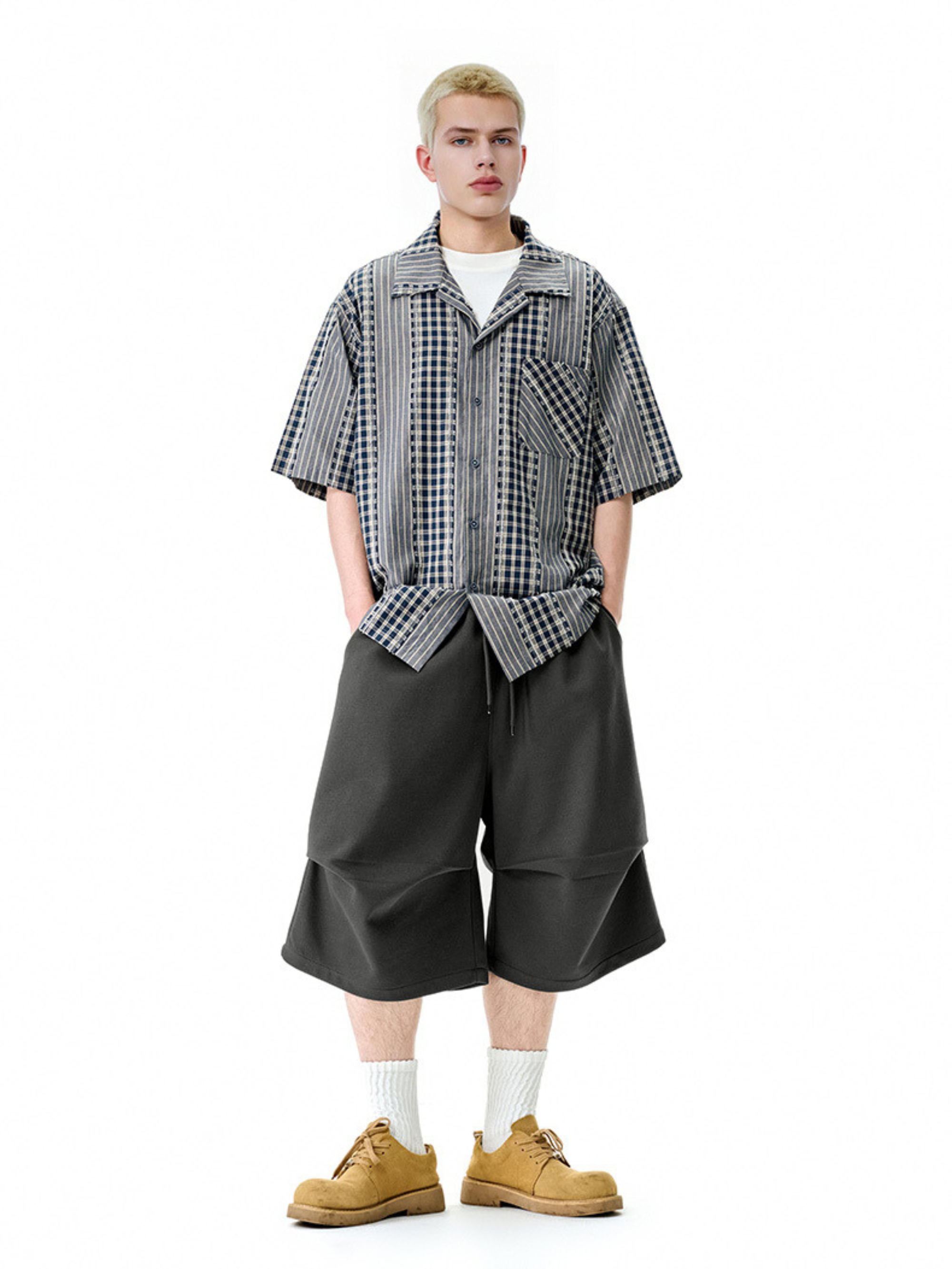 Paper Straight Drop Knee Jorts