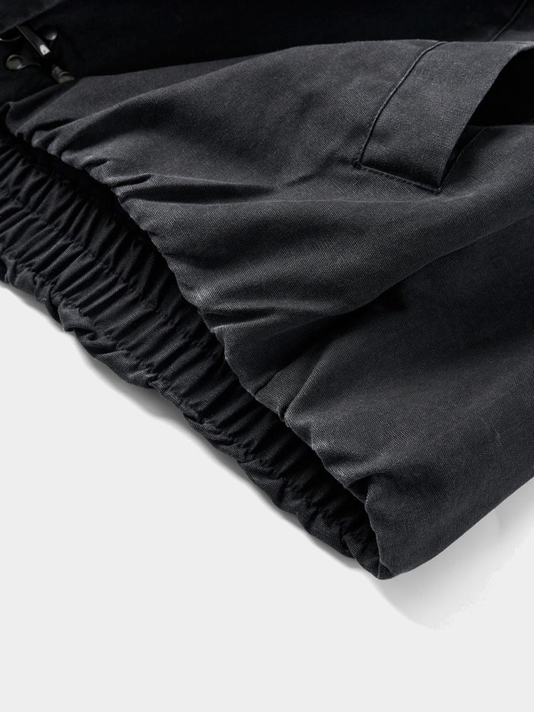 Moor Jacket in Black, elasticated hem detail