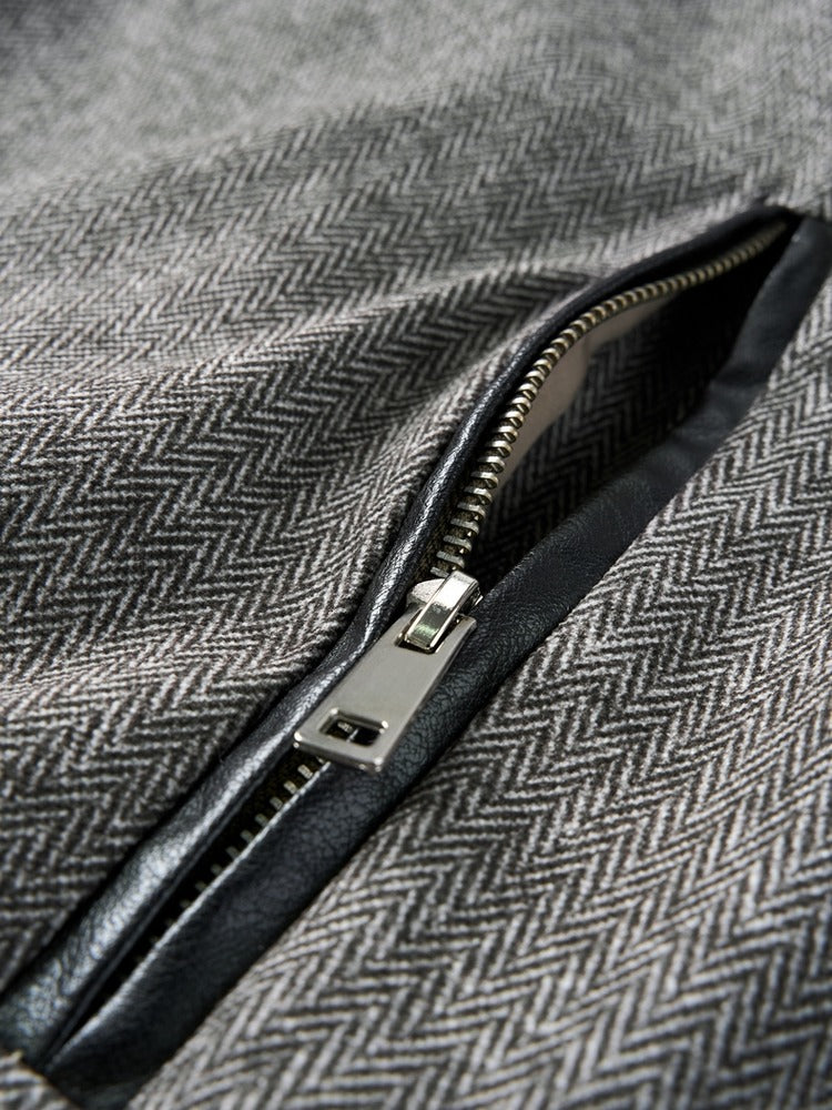 Fell Jacket in Grey, zipped pocket detail