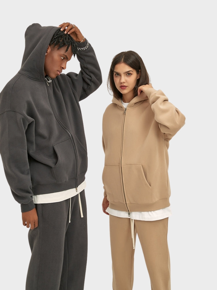 Paper Straight Zipper Hoodie