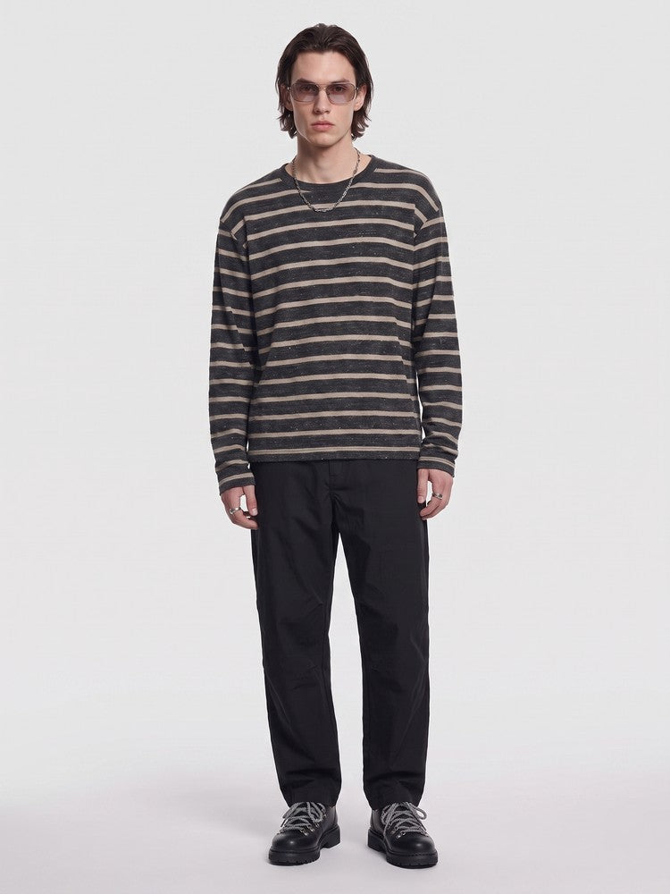 Quay Long Sleeve in Black, full-length worn with Summit Derby Black