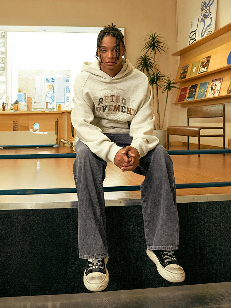 Paper Straight Baggy Denim Jeans Black/Grey