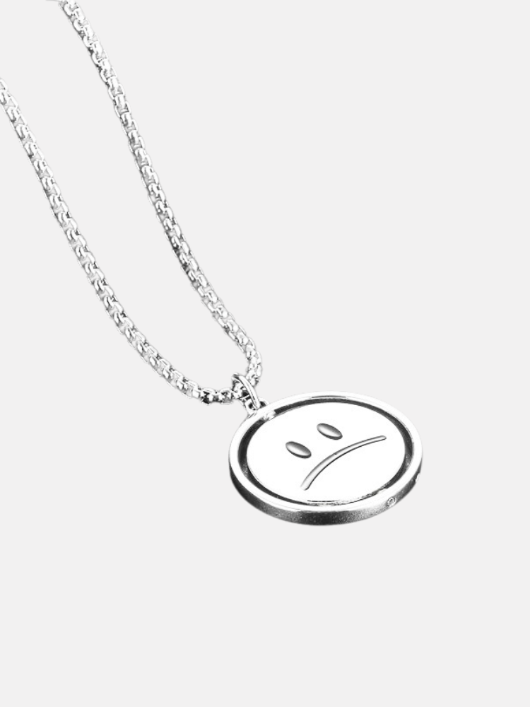 Paper Straight Happy/Sad Necklace