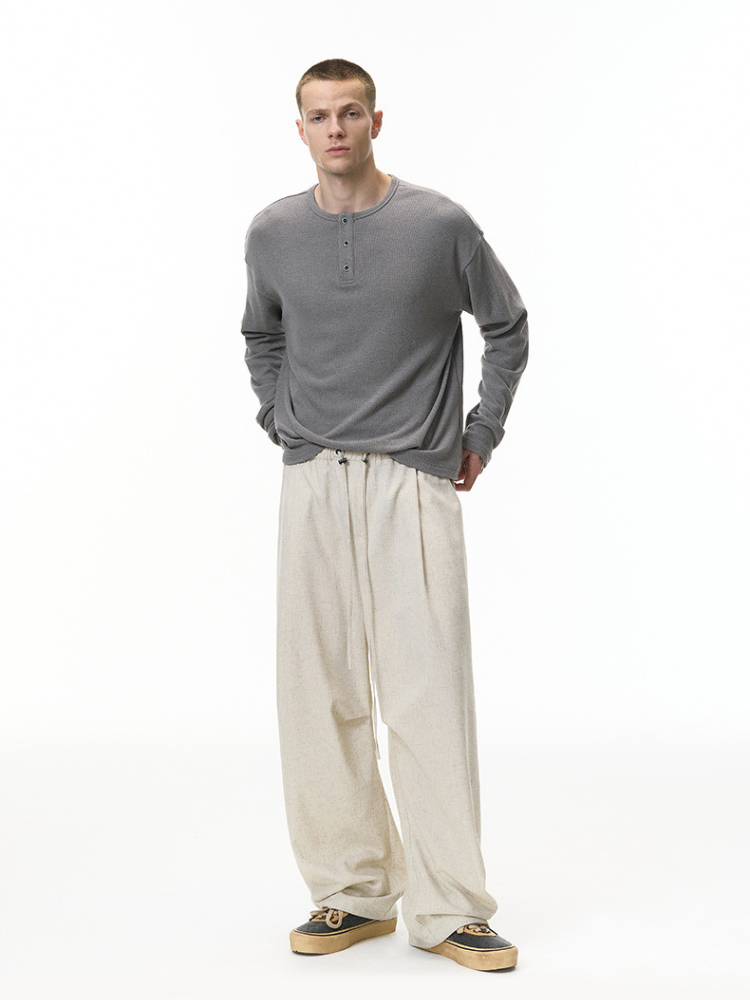 Loom Wide Trouser Beige