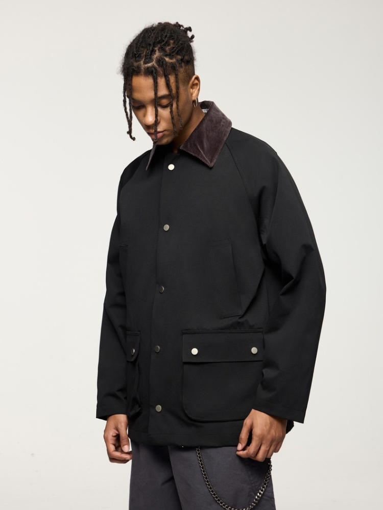 Cord Field Jacket Black