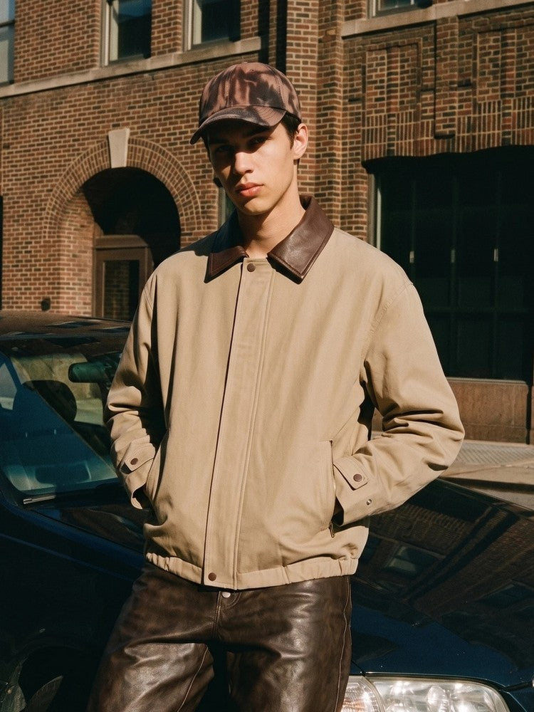 Wharf Jacket in Khaki, worn, street