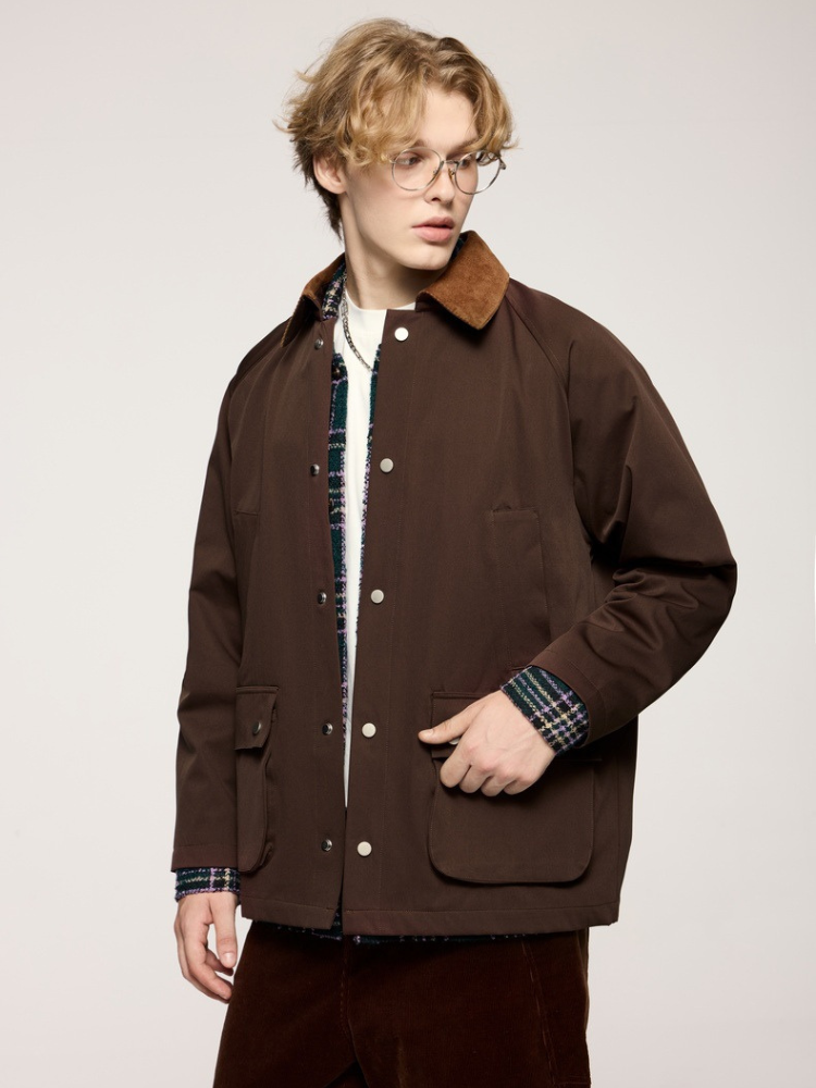 Cord Field Jacket Brown