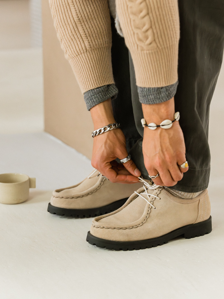 Lug Moc Derby Beige