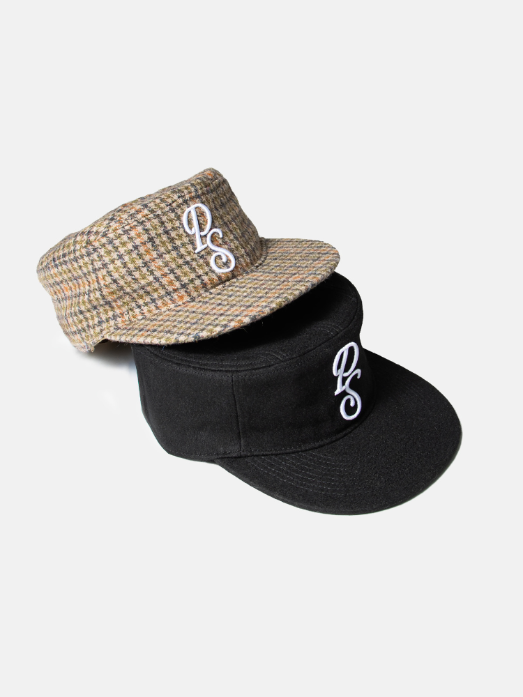Flat Top Embroidered Cap Houndstooth
