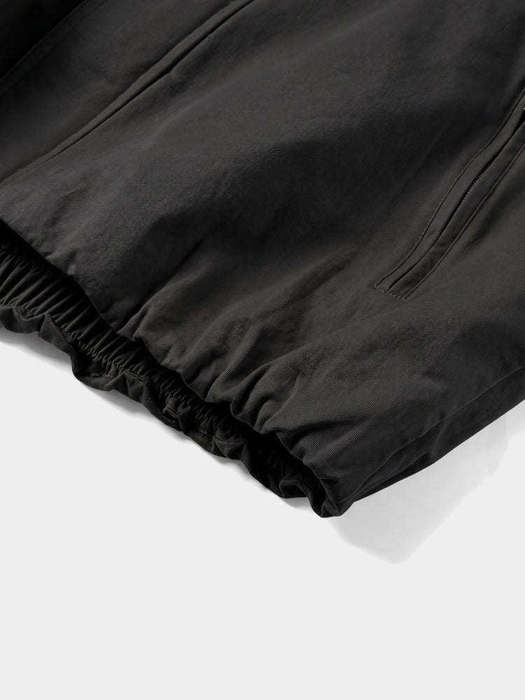 Wharf Jacket in Black, elasticated hem detail