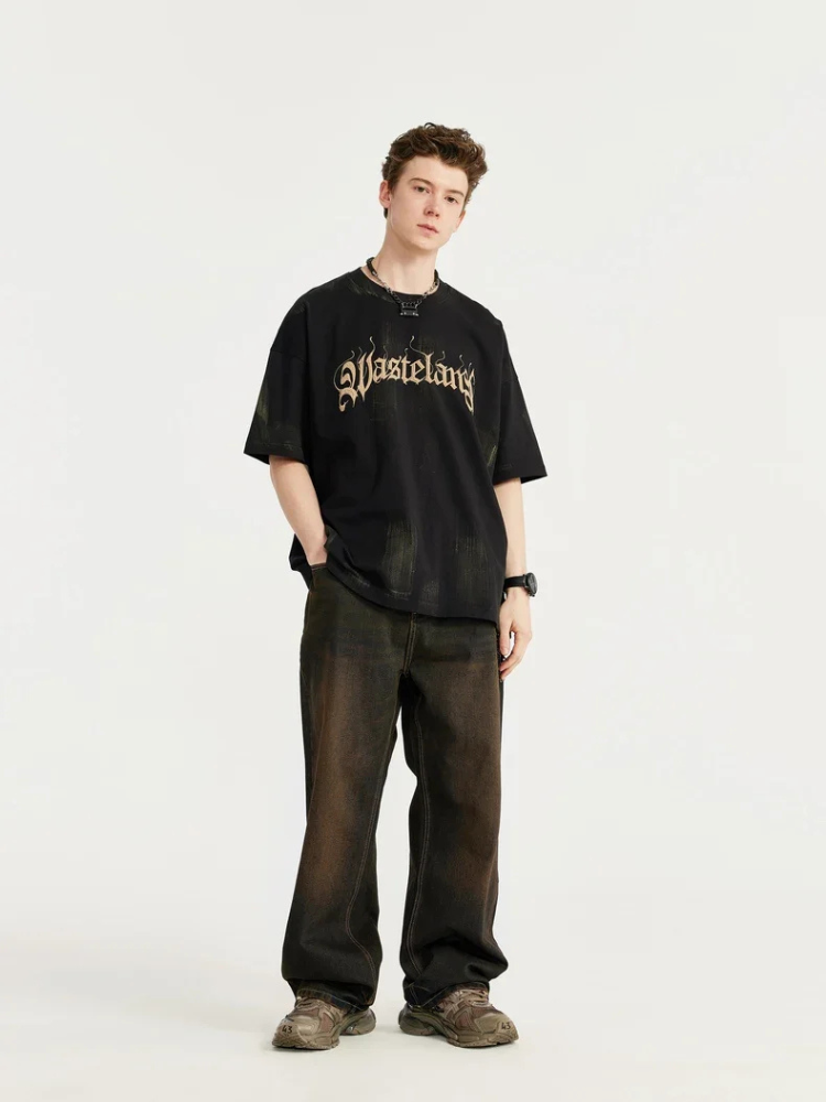 Paper Straight Rusty Brown Washed Jeans