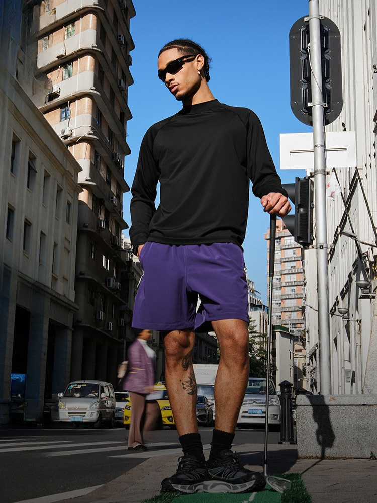 Paper Straight Mock Neck longsleeve Shirt