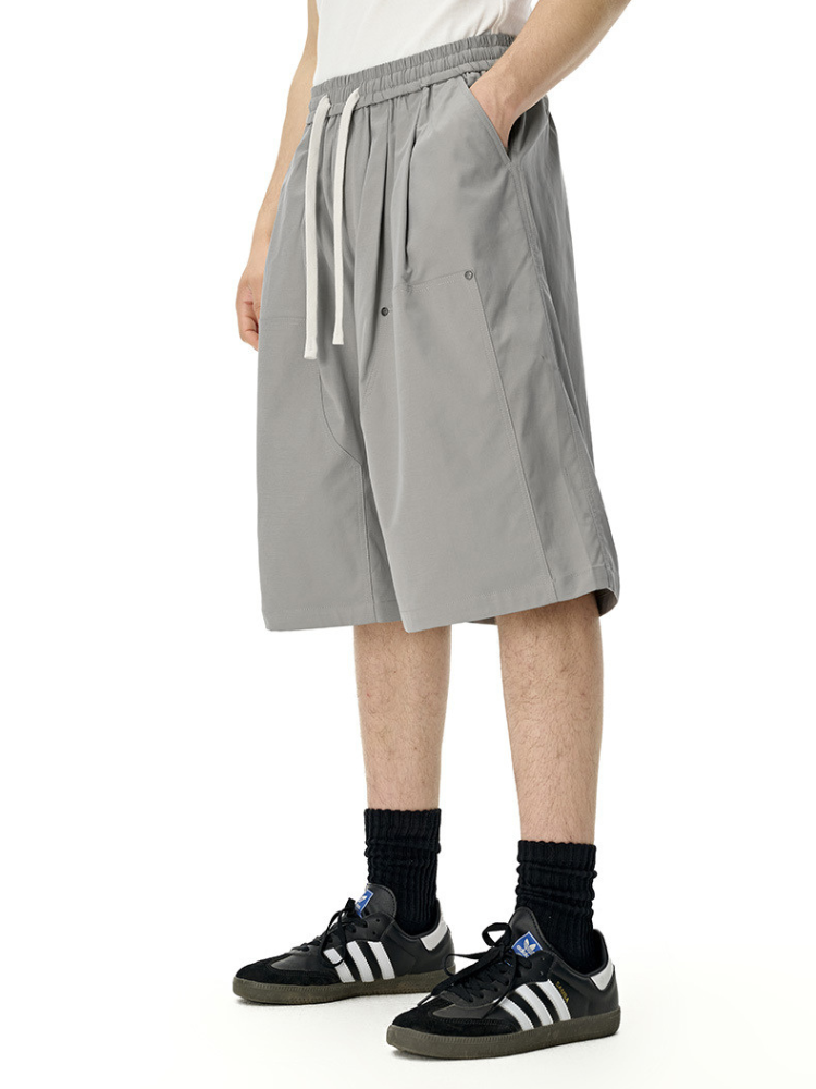 Paper Straight Pleated Shorts