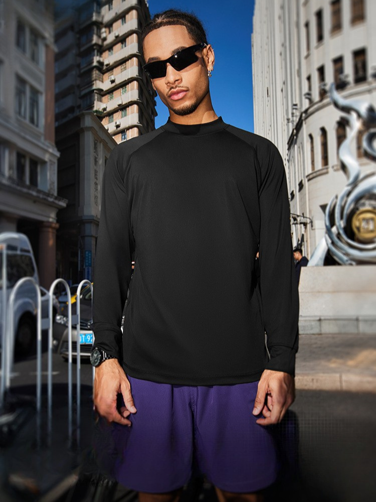 Paper Straight Mock Neck longsleeve Shirt