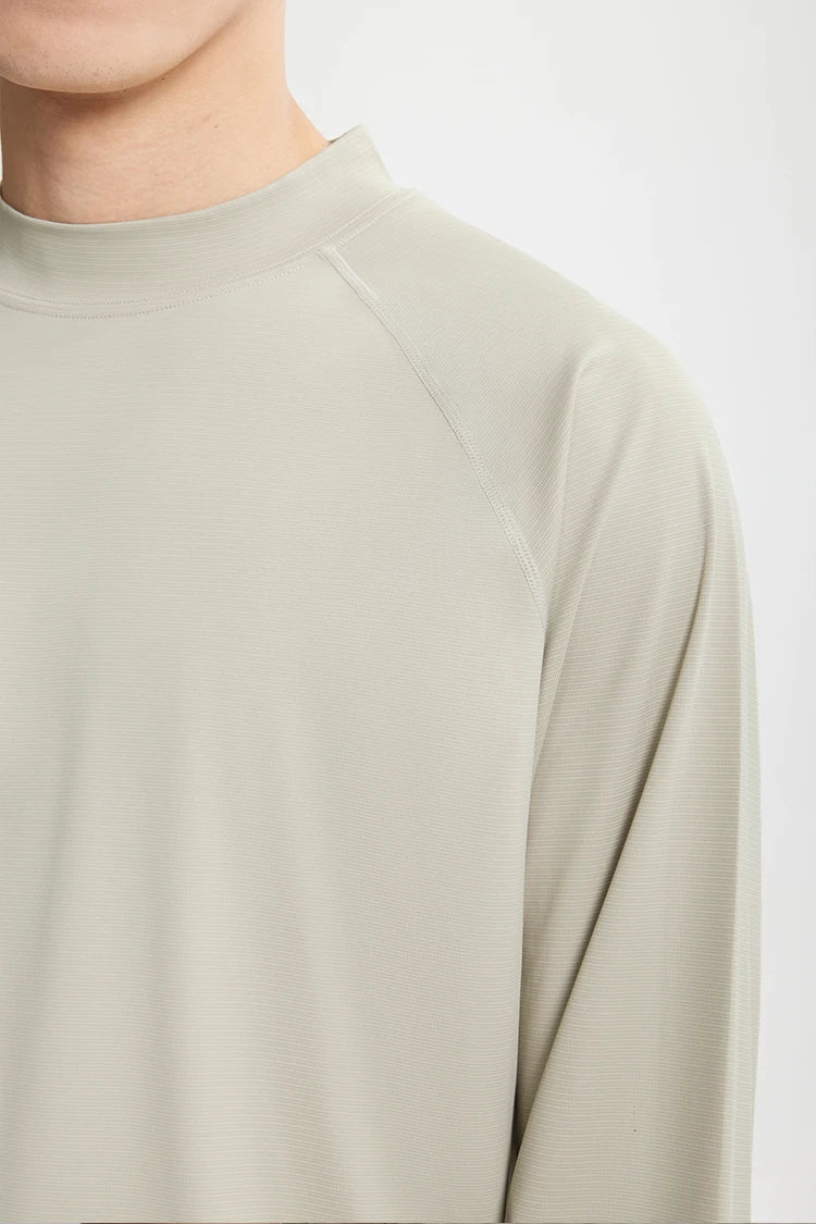 Paper Straight Mock Neck longsleeve Shirt