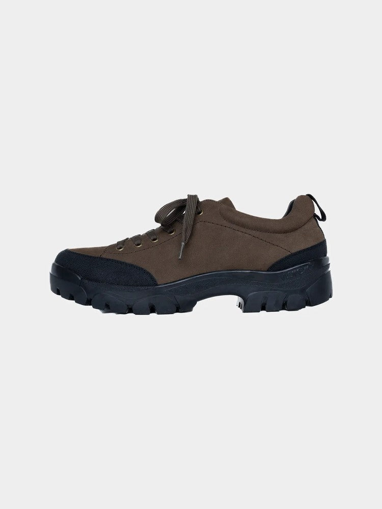 Paper Straight Alpine Hiker Brown — side profile, suede upper and rubber toe cap
