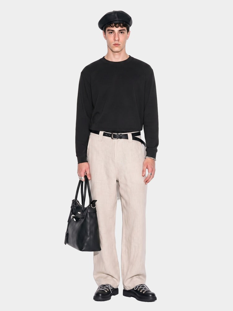 Paper Straight Fen Long Sleeve black — worn on model