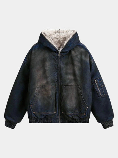 Paper Straight Fur Denim Jacket