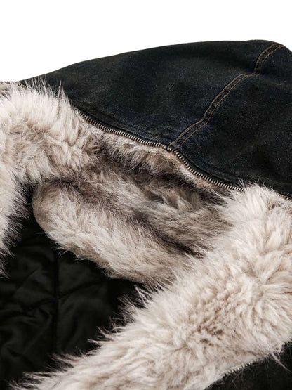 Paper Straight Fur Denim Jacket