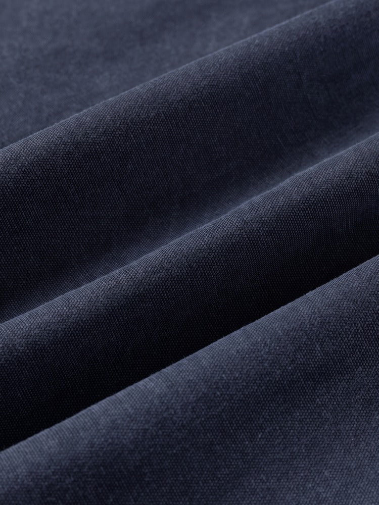 Moor Jacket in Navy, washed twill fabric detail