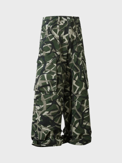 Paper Straight Camouflage Multi Pocket Tracksuit