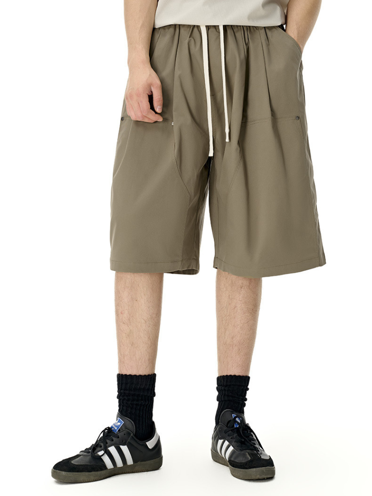 Paper Straight Pleated Shorts
