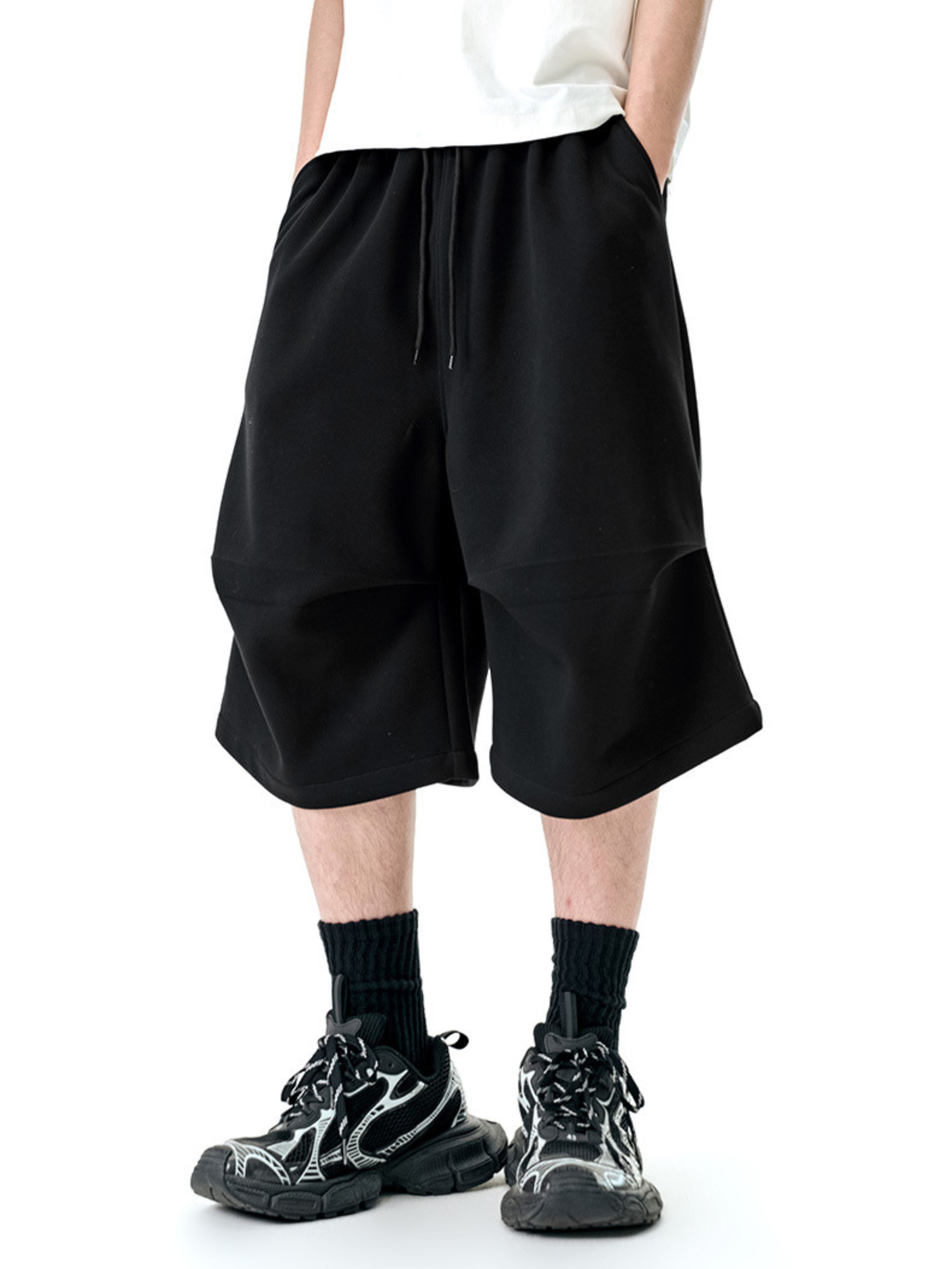 Paper Straight Drop Knee Jorts