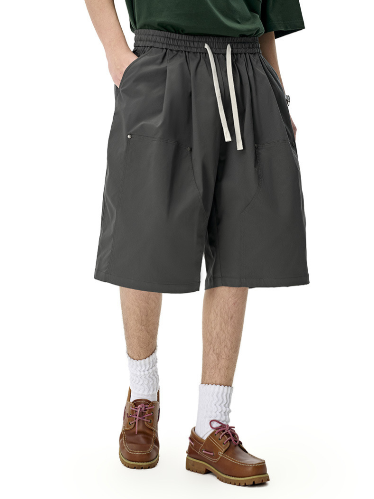 Paper Straight Pleated Shorts
