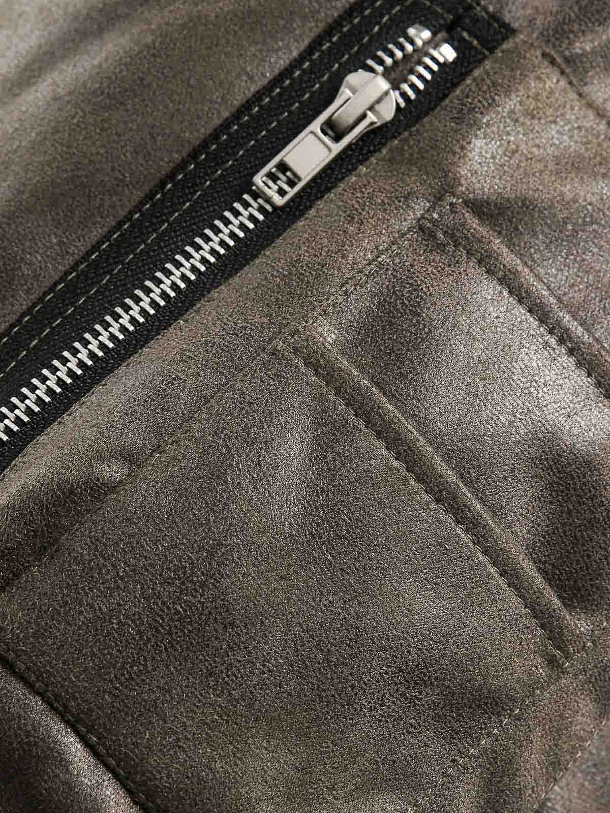 Paper Straight Sleek Leather Down Jacket