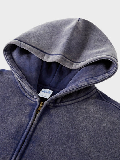 Paper Straight Washed Hoodie with Zipper