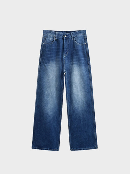 Paper Straight Baggy Denim Jeans Blue