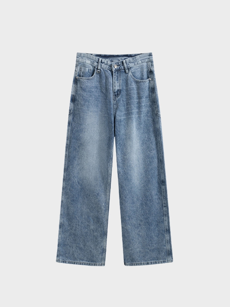 Paper Straight Baggy Denim Jeans Grey/Blue