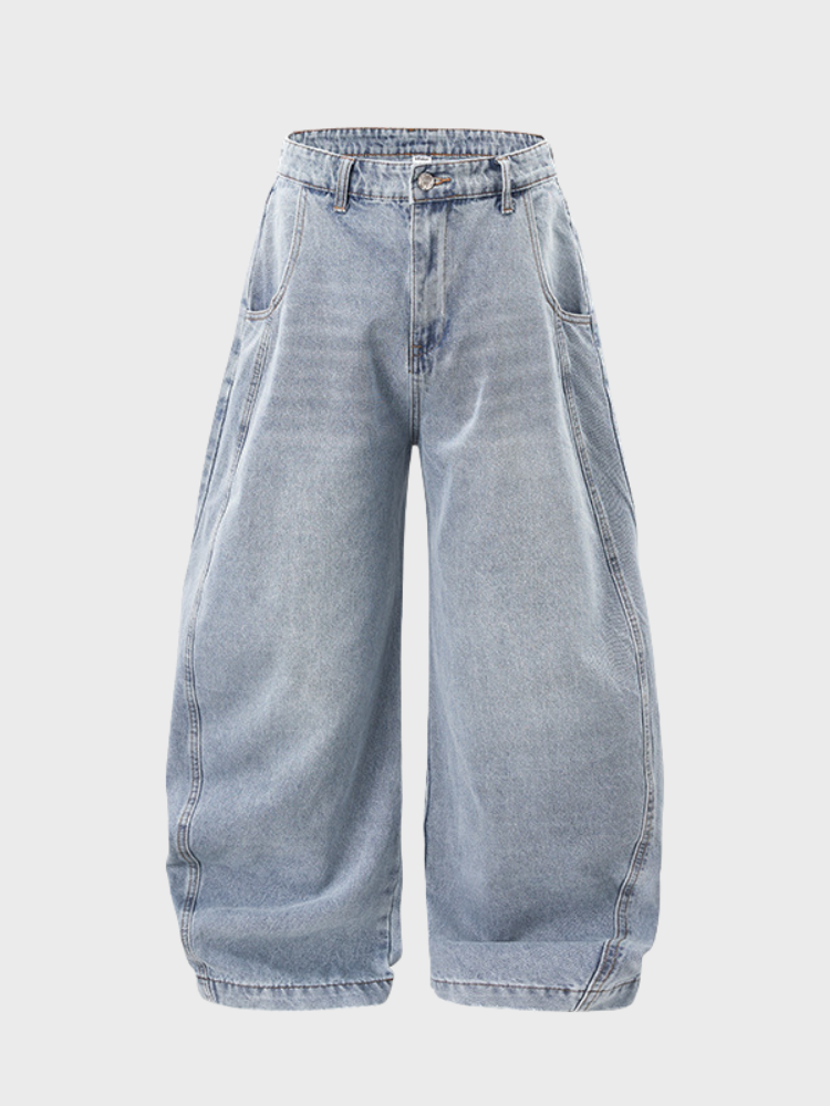 Blue Blood Baggy Jeans Hellblau