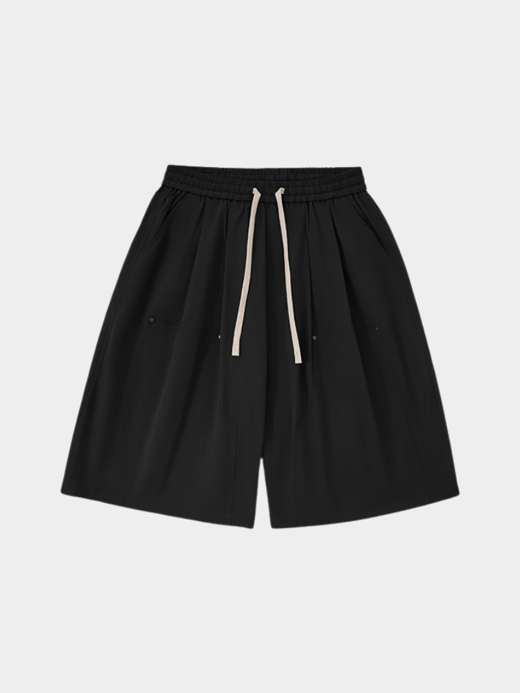Paper Straight Pleated Shorts