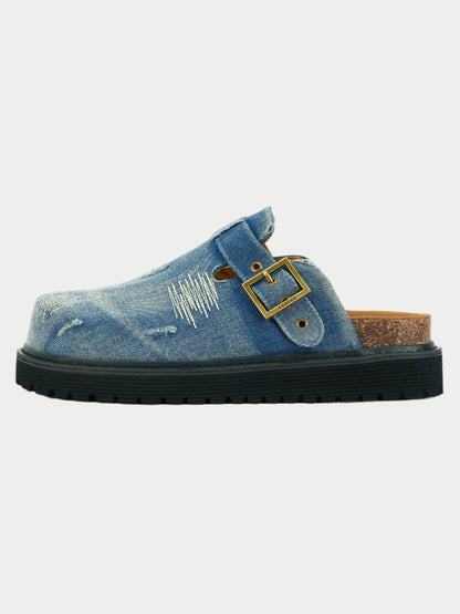 Paper Straight Vintage Denim Birkenstocks