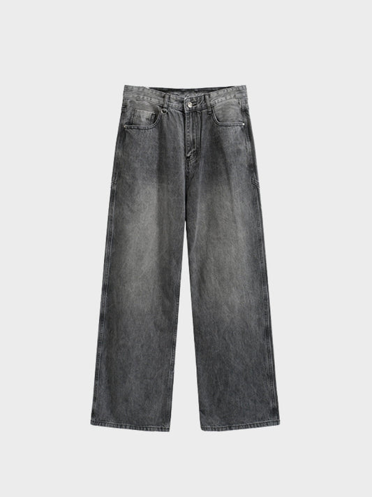 Paper Straight Baggy Denim Jeans Black/Grey