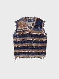 Paper Straight Distressed Cardigan vest