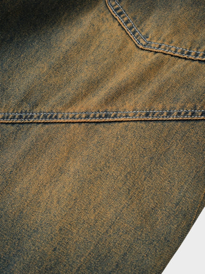 Paper Straight Baggy Denim Jeans - Sand