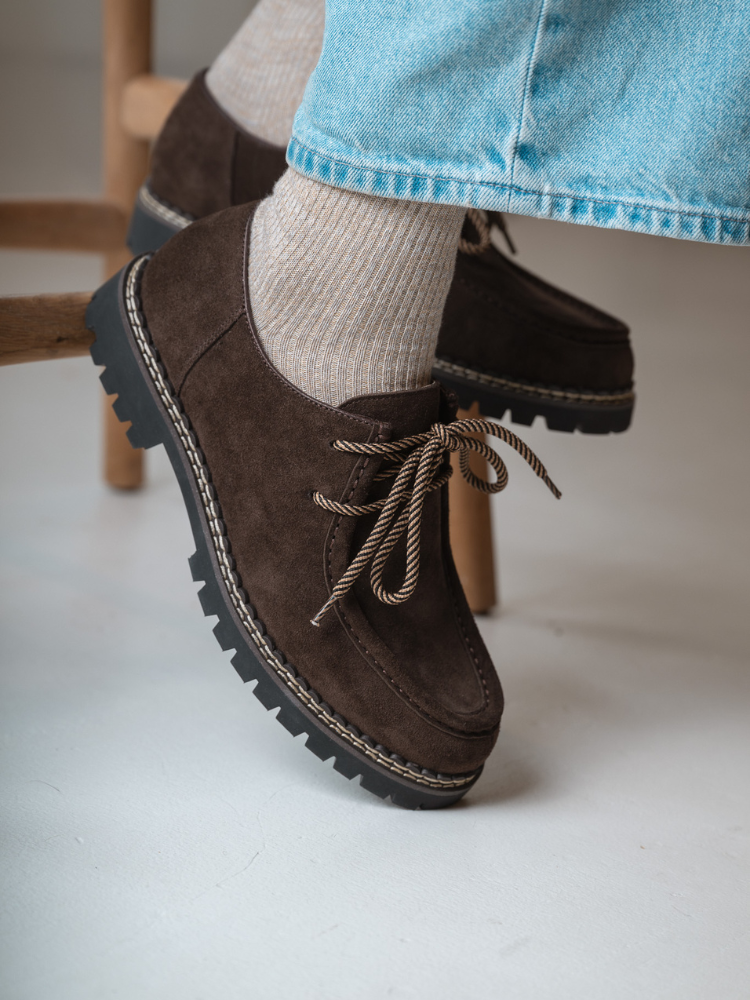 Slate Derby Brown Suede