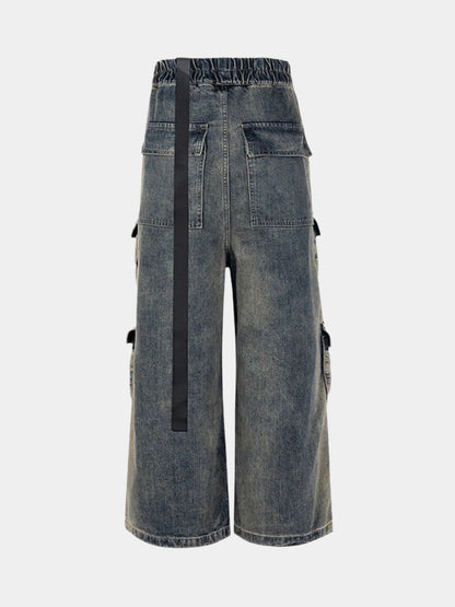 Paper Straight Multi-Pocket Cargo Jeans