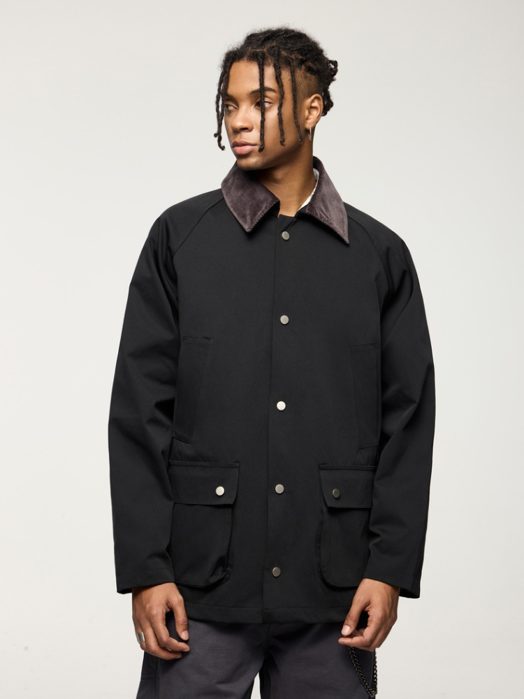 Cord Field Jacket Black