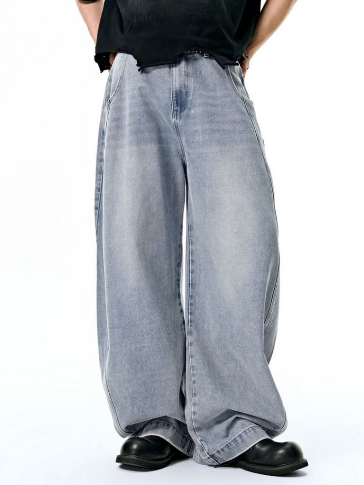 Blue Blood Baggy Jeans Hellblau