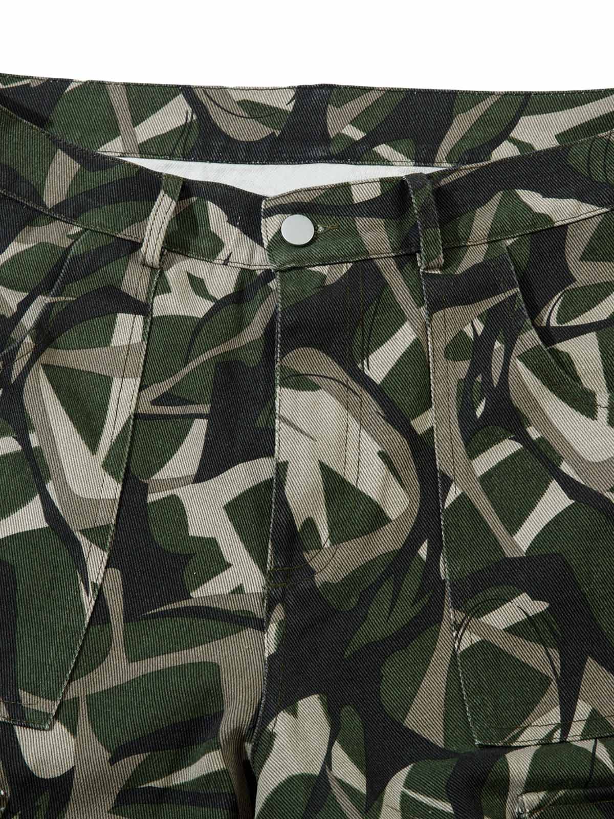 Paper Straight Camouflage Multi Pocket Tracksuit