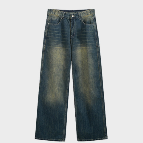 Paper Straight Baggy Denim Jeans - Vintage Blue