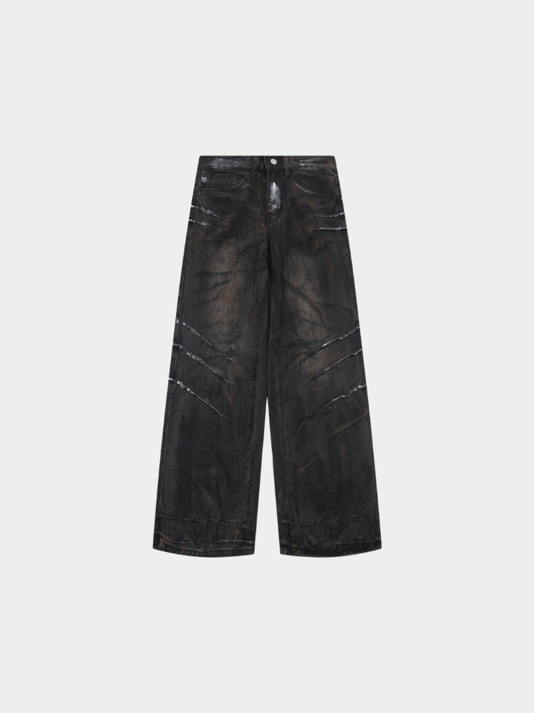 Paper Straight Raw Edge Jeans