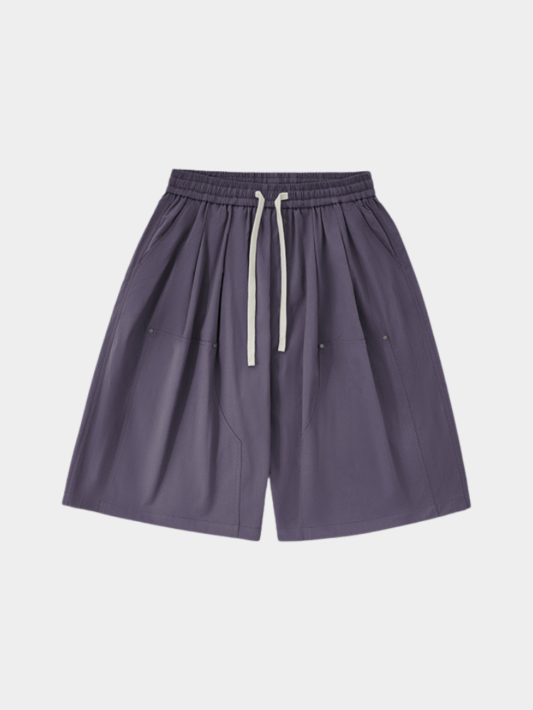 Paper Straight Pleated Shorts