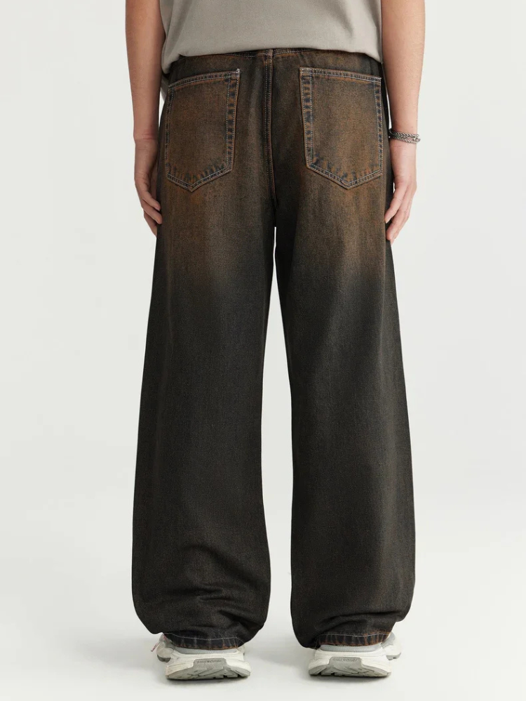 Paper Straight Rusty Brown Washed Jeans