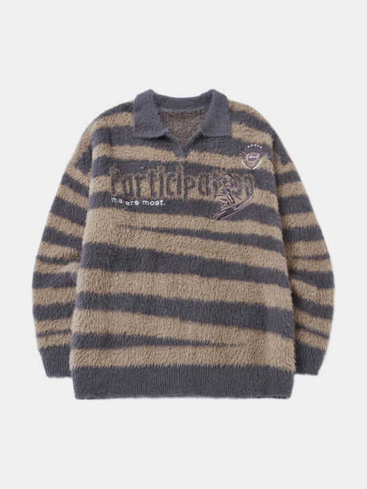 Paper Straight Mink Knit Polo Sweater