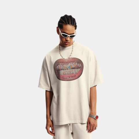 Paper Straight Tooth Pattern Tee