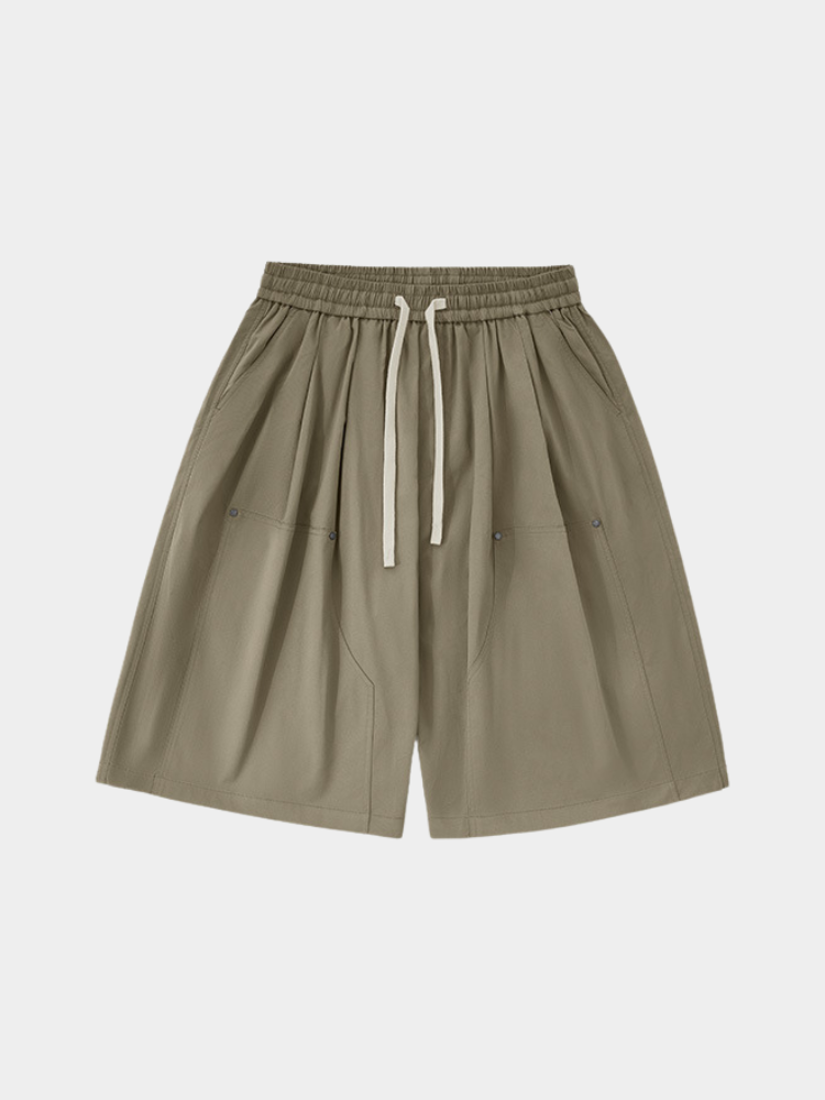Paper Straight Pleated Shorts